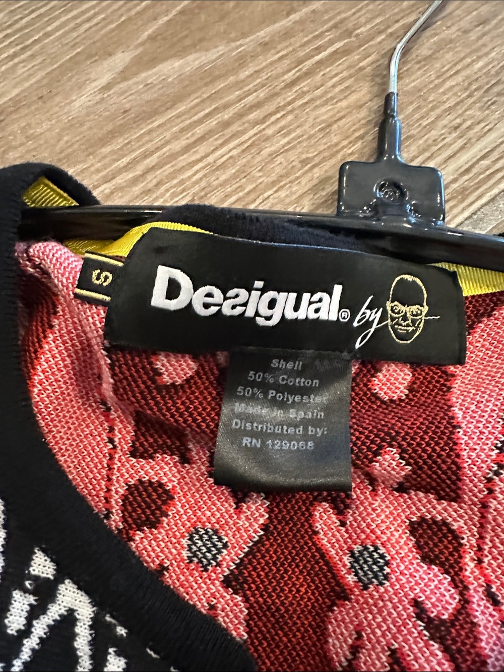 Desigual Women's Patterned Open Front Jacket - Black, White & Red - Picture 2 of 3